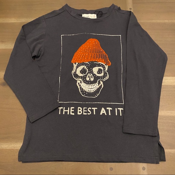 Zara Other - NWT Zara Kids Best At It Stud Skull Long Sleeve T